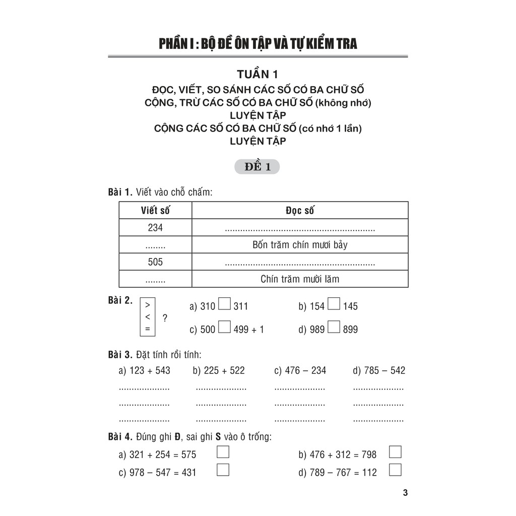 Sách - Tuyển Chọn Đề Ôn Luyện Và Tự Kiểm Tra Toán 3 ( Bộ 2 Tập)
