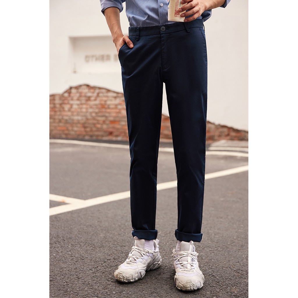 Quần Chinos Nam Ống Đứng HLA Fashion Basic Pure Color Casual Pants