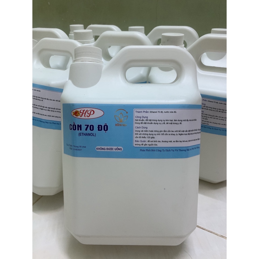 CỒN Y TẾ 5 LÍT HP, CỒN 70 VÀ 90 ĐỘ, HÀNG CHÍNH HÃNG CÔNG TY