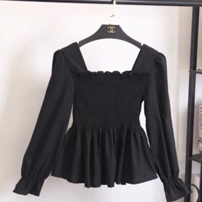 [Rẻ Vô Địch] Áo kiểu babydoll tay phồng cổ vuông siêu xinh