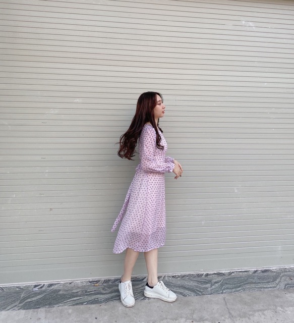 ĐẦM HOA NHÍ KÈM LÓT hình thật toàn bộ