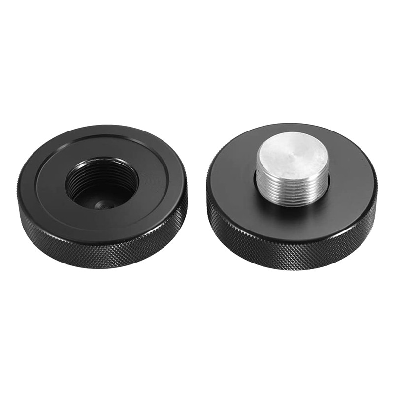 51mm Stainless Steel Coffee Tamper Base Coffee Bean Powder Press Tool,Black (Thread Base)