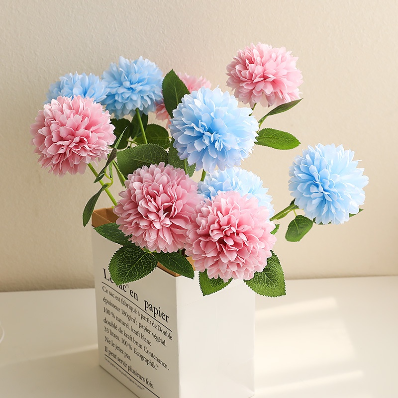 Hoa cẩm tú cầu mô phỏng có lá trang trí bình, lọ hoa siêu đẹp