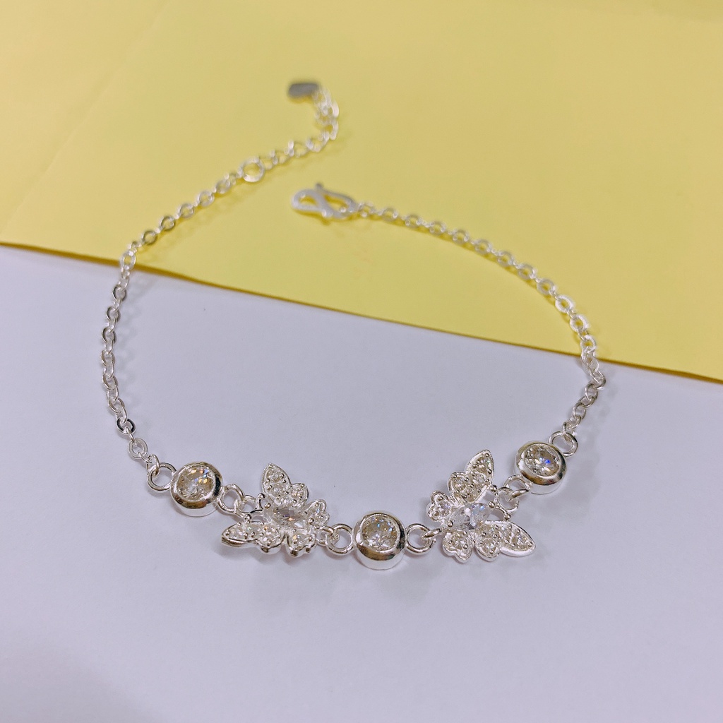 Lắc tay bạc nữ hình con bướm nhỏ xinh LINH MIU SILVER