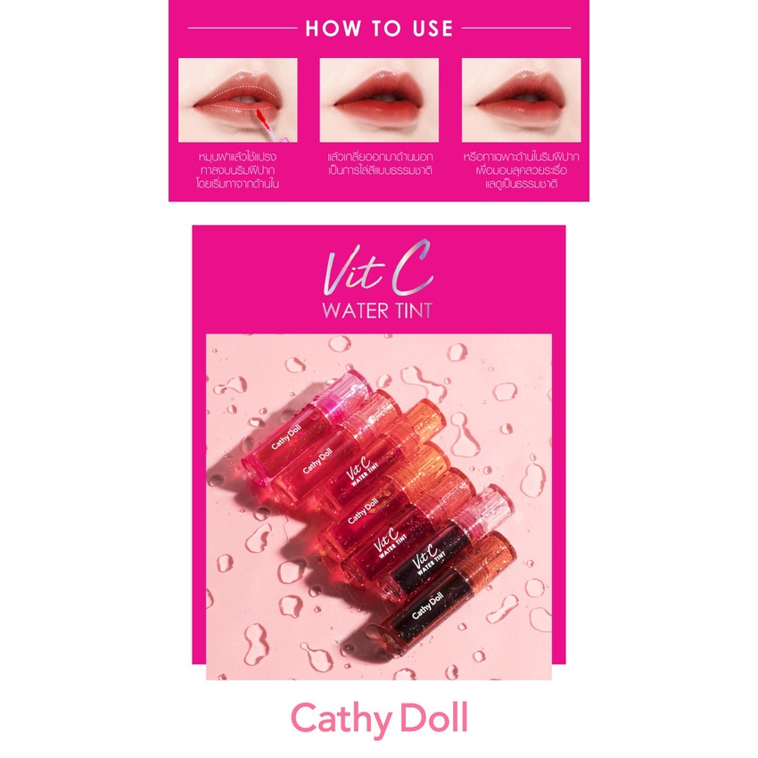 2.7g Cathy Doll Vit C Water Tint/ Son tint / Son nước siêu lì Cathy doll Water Tint Thái lan