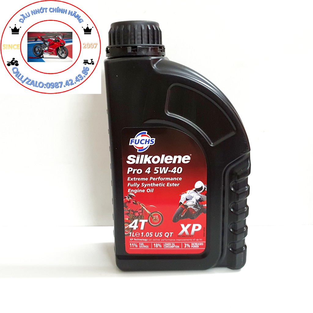 Nhớt tổng hợp siêu cao cấp Fuchs Silkolene cho xe số, côn tay,moto..