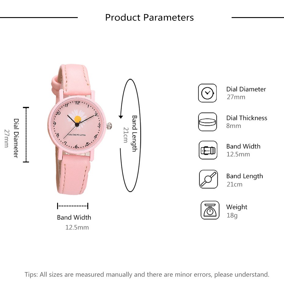 Đồng hồ thời trang nữ Mstianq MSHC03 mặt số dể dàng xem giờ, họa tiết hoa cúc cực đẹp, dây da mềm êm tay | BigBuy360 - bigbuy360.vn