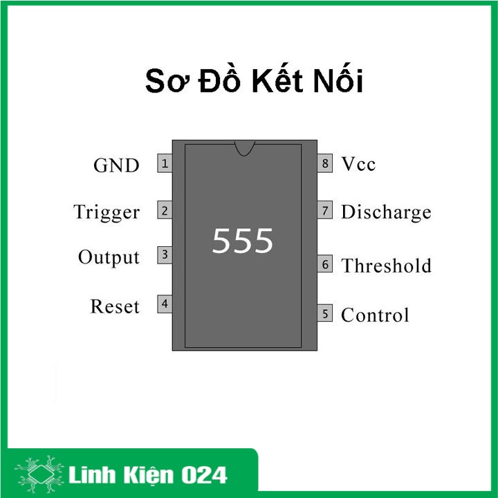 NE555 hai loại chân cắm, chân dán Dip 8/ Sop 8