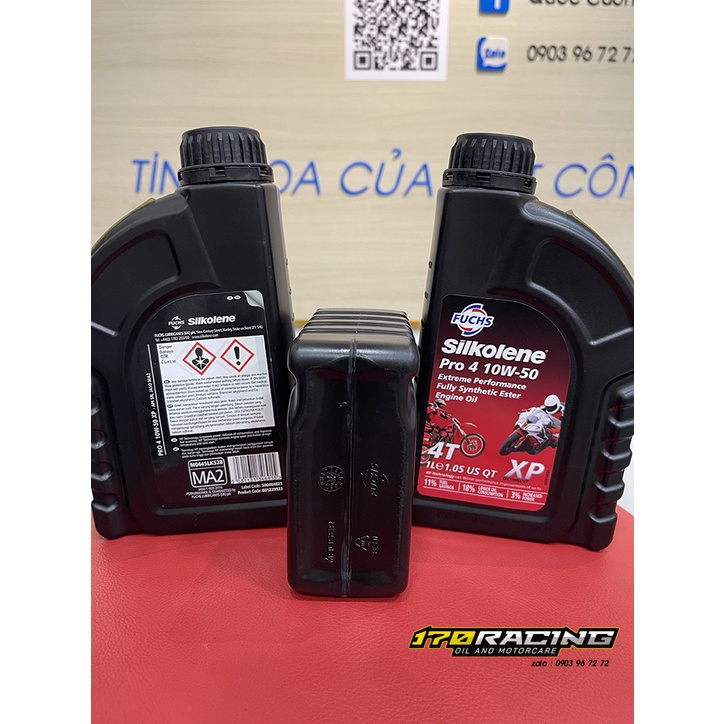 (HCM) Nhớt Xe Máy FUCHS SILKOLENE PRO 4 10W50 EXTREME PERFORMANCE FULLY SYNTHETIC ESTER ENGINE OIL Dung Tích 1000 ML