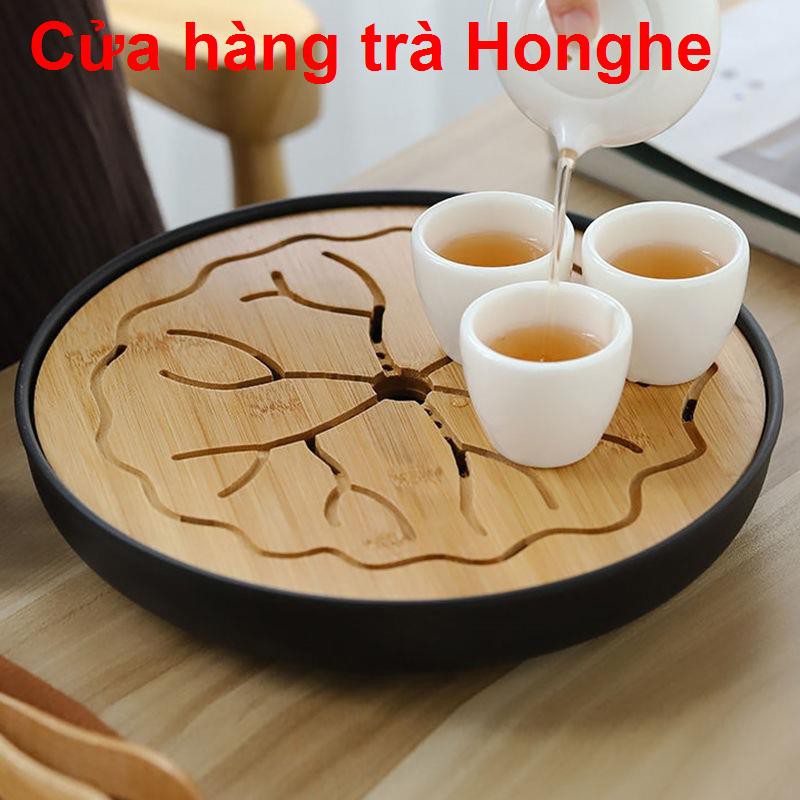 mocbotại nhà khay trà kung fu đơn giản, bộ ấm trà, bàn nhỏ kín nước, chứa tre Nhật, đĩa ngâm amine khô