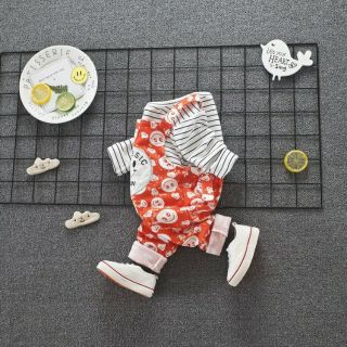 Bộ quần yếm áo dài tay cotton cho bé