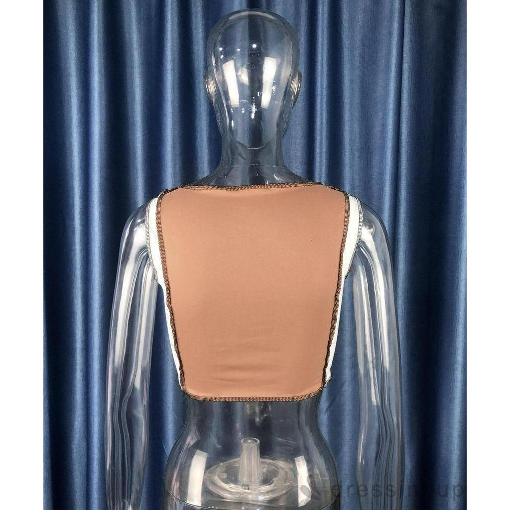 Áo Lửng Không Tay Cổ Chữ U Thời Trang Quyến Rũ Cho Nữ