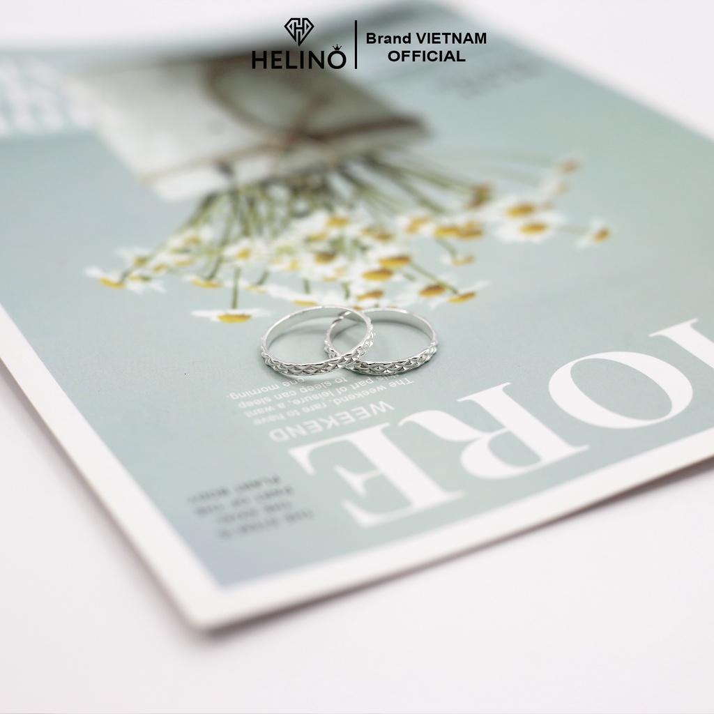 Nhẫn bạc nữ HELINO viền thoi Midi Diamond Ring N07