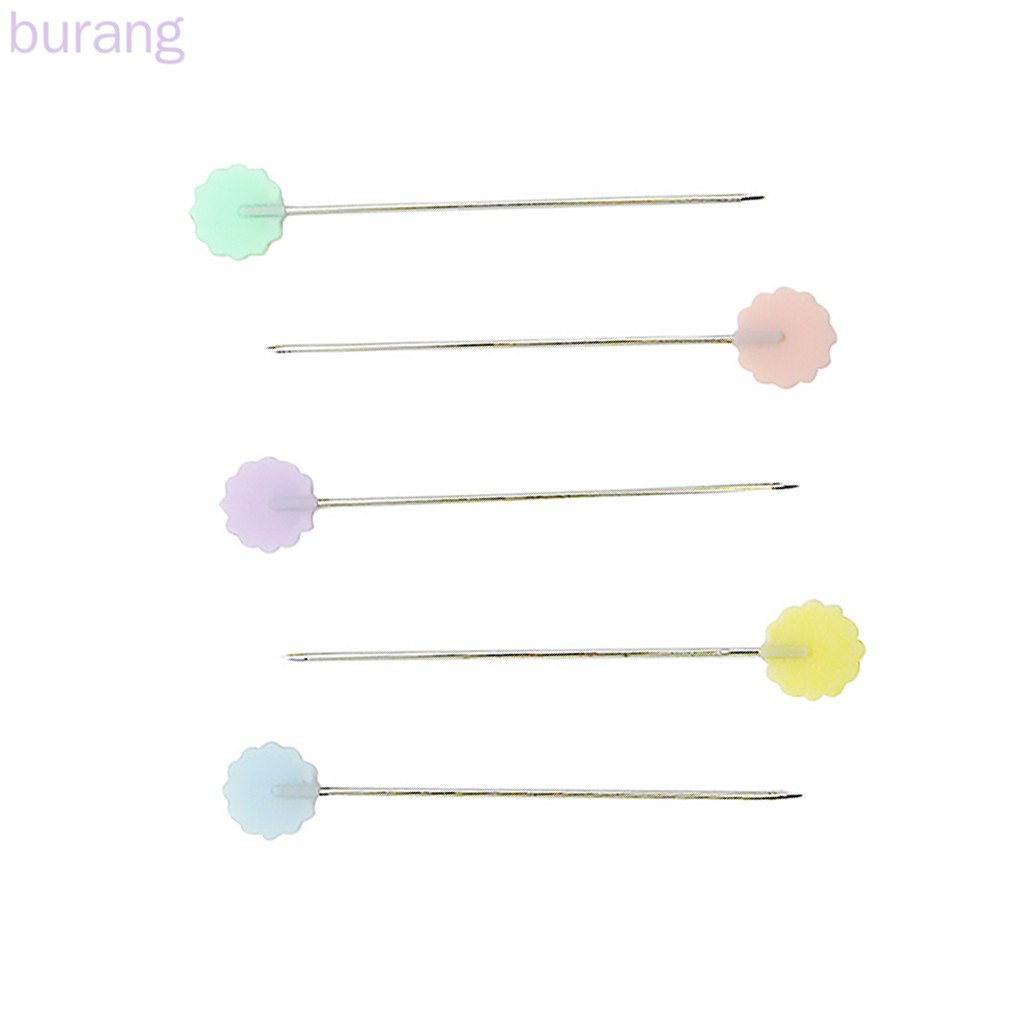 Set 100 ghim đầu phẳng bằng kim loại không gỉ chất lượng cao cho thợ may