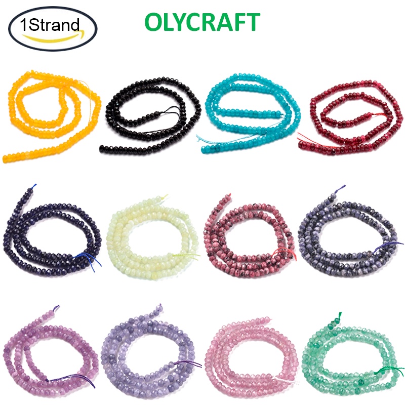 Set 115 Hạt Ngọc Bích Tự Nhiên 4x2 ~ 3mm Lỗ Dài 1mm Dùng Làm Đồ Thủ Công