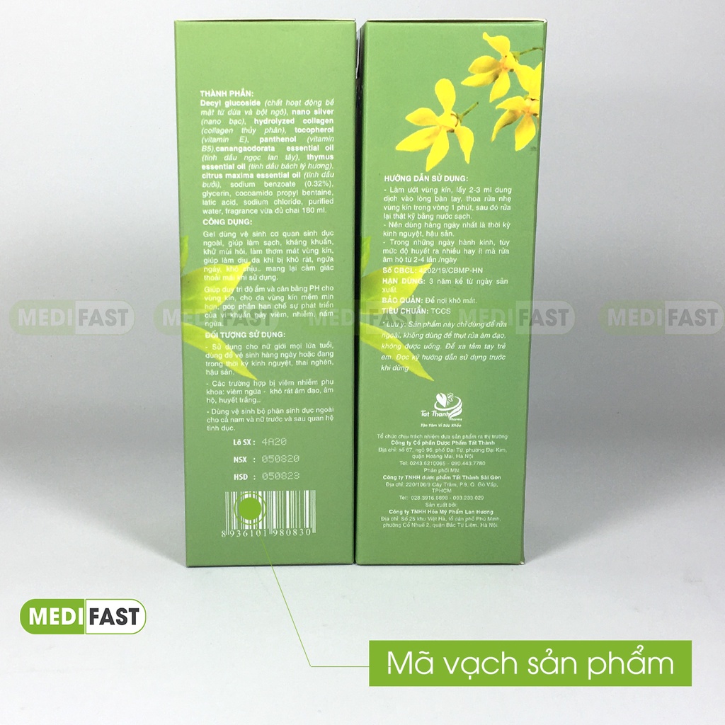 Dung dịch vệ sinh Organik Ag+ - Gel vệ sinh phụ nữ giúp làm sạch, kháng khuẩn và dưỡng ẩm - Chai 180ml