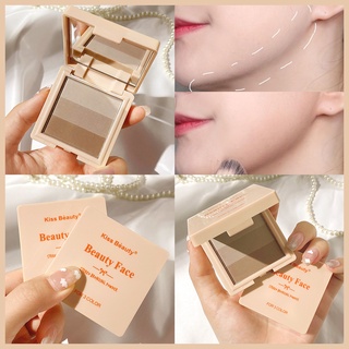 Bảng phấn tạo khối bronzer Gecomo 3 màu trong 1 lâu trôi