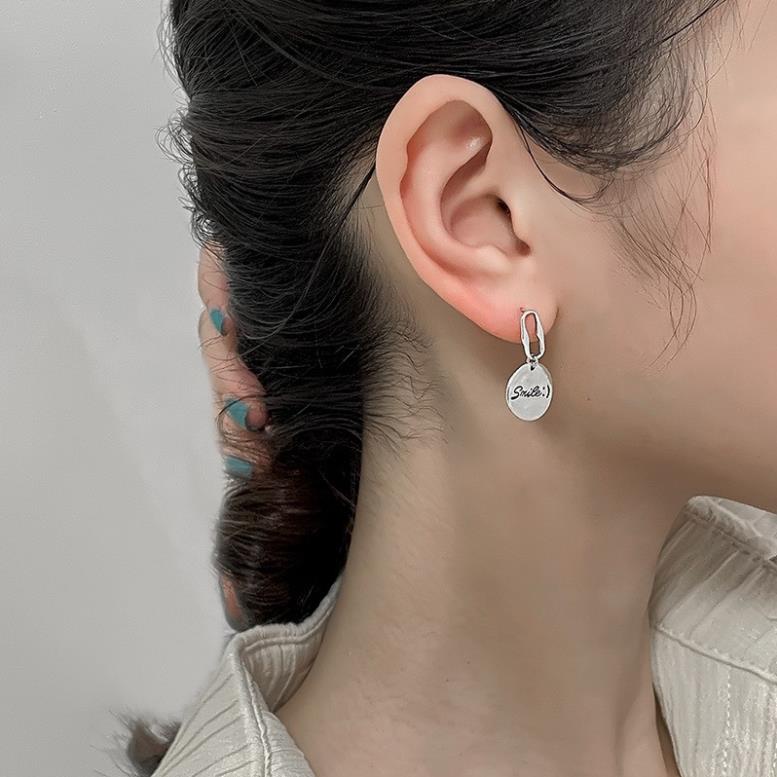 (0142) Khuyên Tai Bất Cân Xứng Hình Tròn Và Trái Tim ❤️ Năng Động