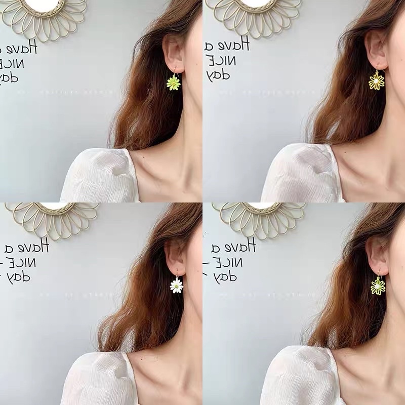Bông tai xi mạ hoa cúc các loại