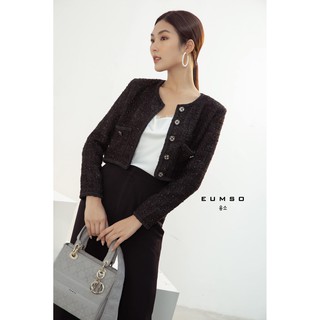 Áo khoác dạ tweed đen cao cấp NANCY JACKET