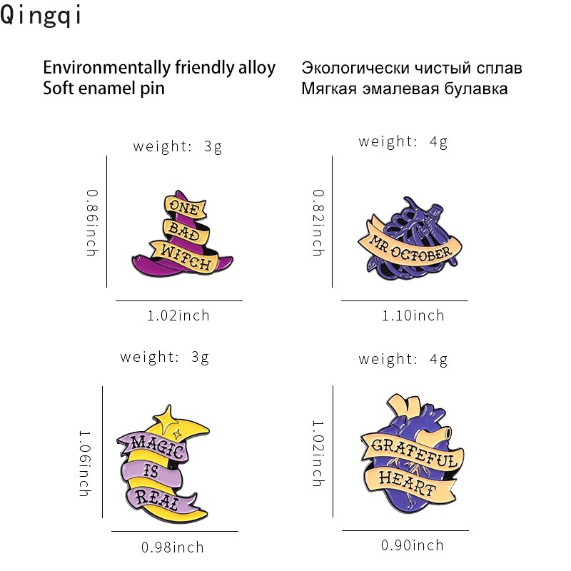 Ghim cài áo Miss Zoe họa tiết chủ đề phù thủy dễ thương