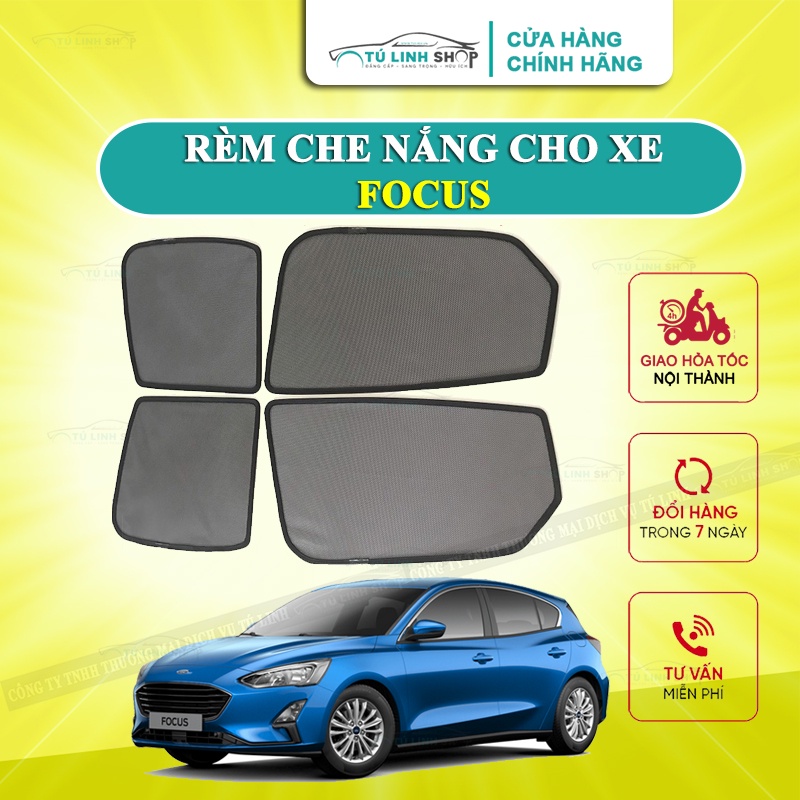 Rèm che nắng nam châm cho xe Ford Focus, bộ 4 tấm cho 4 cửa, hàng loại 1 cao cấp nhất, vừa khít kính