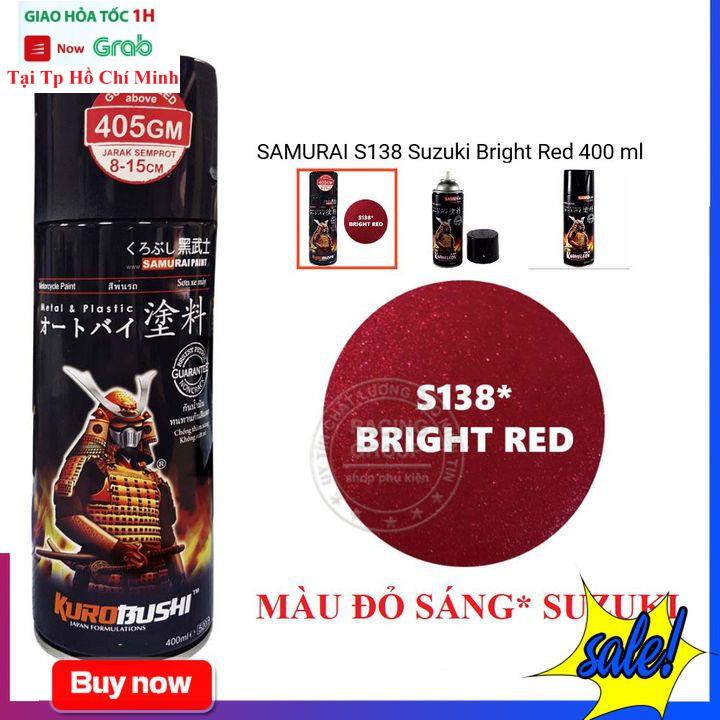 Chai Sơn Xe Máy Cao Cấp SAMURAI Đỏ Nhạt S138* 400ml