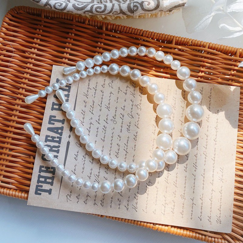 Bờm Cài Tóc Cho Nữ Đính Nhiều Hạt Trắng Siêu Xinh Phong Cách Tiểu Thư