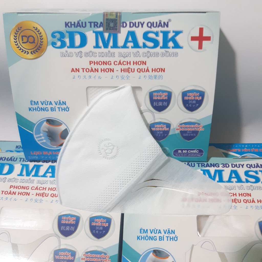 [MẪU ĐANG SALE] 50 Chiếc  khẩu trang 3d mask cao cấp vân mask xuân lai công nghệ nhật bản quai chắc chắn