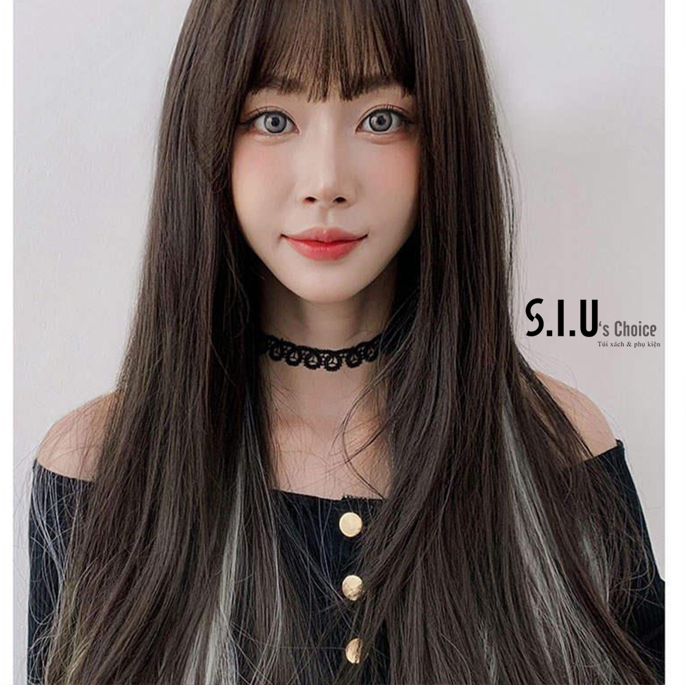 Tóc giả kẹp nhiều màu highlight cá tính phong cách Hàn Quốc 55cm Siuschoice