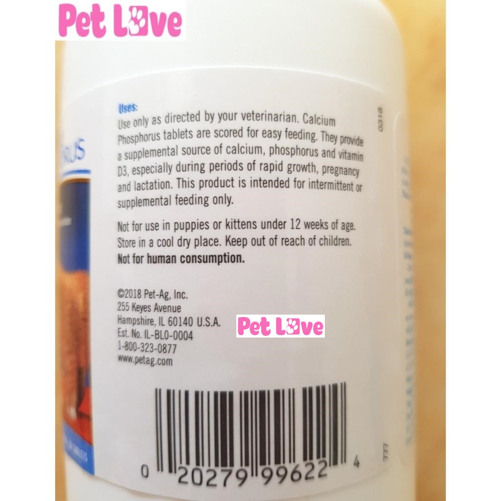[Mã PET50 giảm 10% - tối đa 50K đơn 250K] Canxi Mỹ (Hộp 50 Viên) Bổ Sung Canxi Và Khoáng Chất Thiết Yếu Cho Chó Mèo