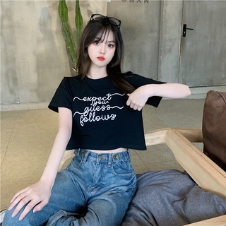 Áo thun nữ croptop in chư ngộ nghĩnh
