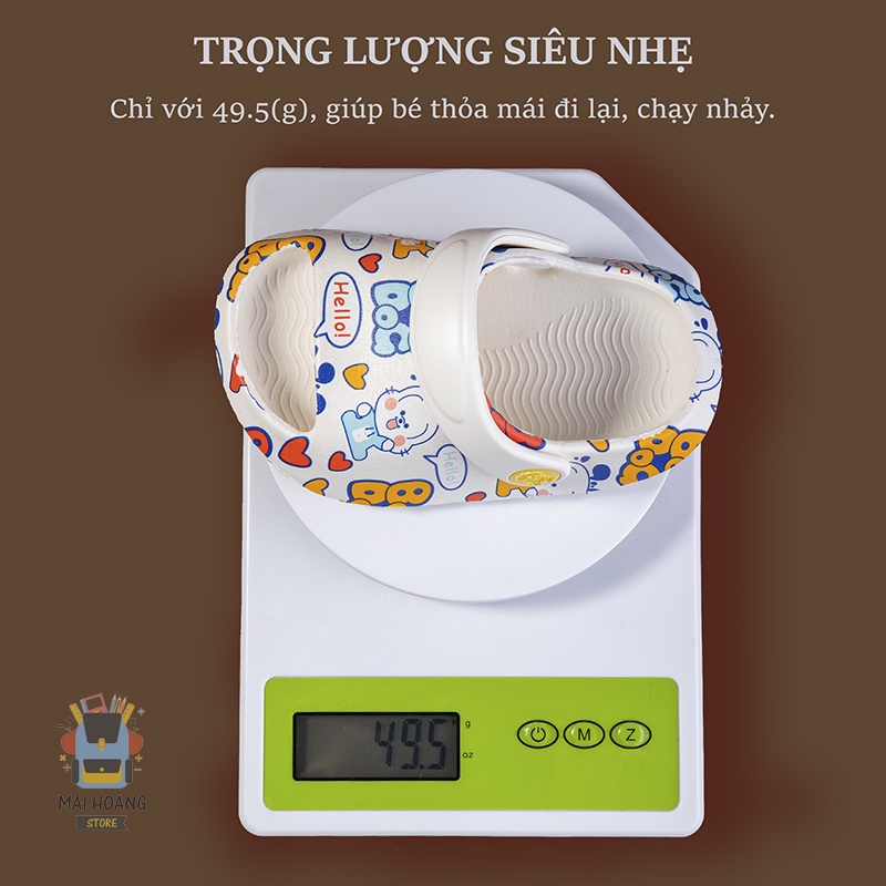 Dép quai hậu trẻ em chính hãng Bobdog | Dép đi trong nhà, đi chơi, siêu nhẹ, chất liệu EVA, chống rơi, chống trơn trượt