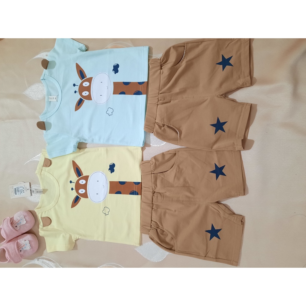 Hot !!!!! Sét đồ bộ bé Trai, chất liệu vải cotton 100% [ ẢNH VIDEO THẬT ] Họa tiết hươu cao cổ