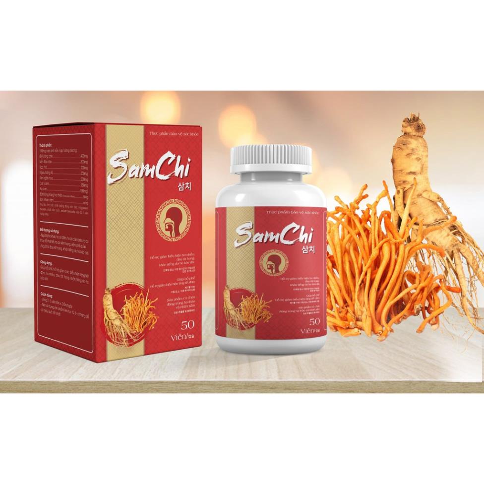 Samchi - Hỗ trợ giảm các biểu hiện tăng tiết đờm, ho nhiều, đau rát họng, hỗ trợ bổ phế ( hộp 50 viên)