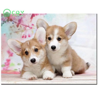 Tranh Đính Đá 3d Tự Làm Hình Chú Chó Corgi