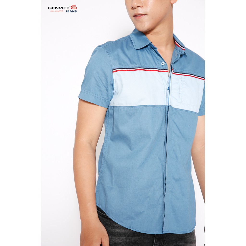 Áo sơ mi cộc tay nam T3321C415 GENVIET | BigBuy360 - bigbuy360.vn