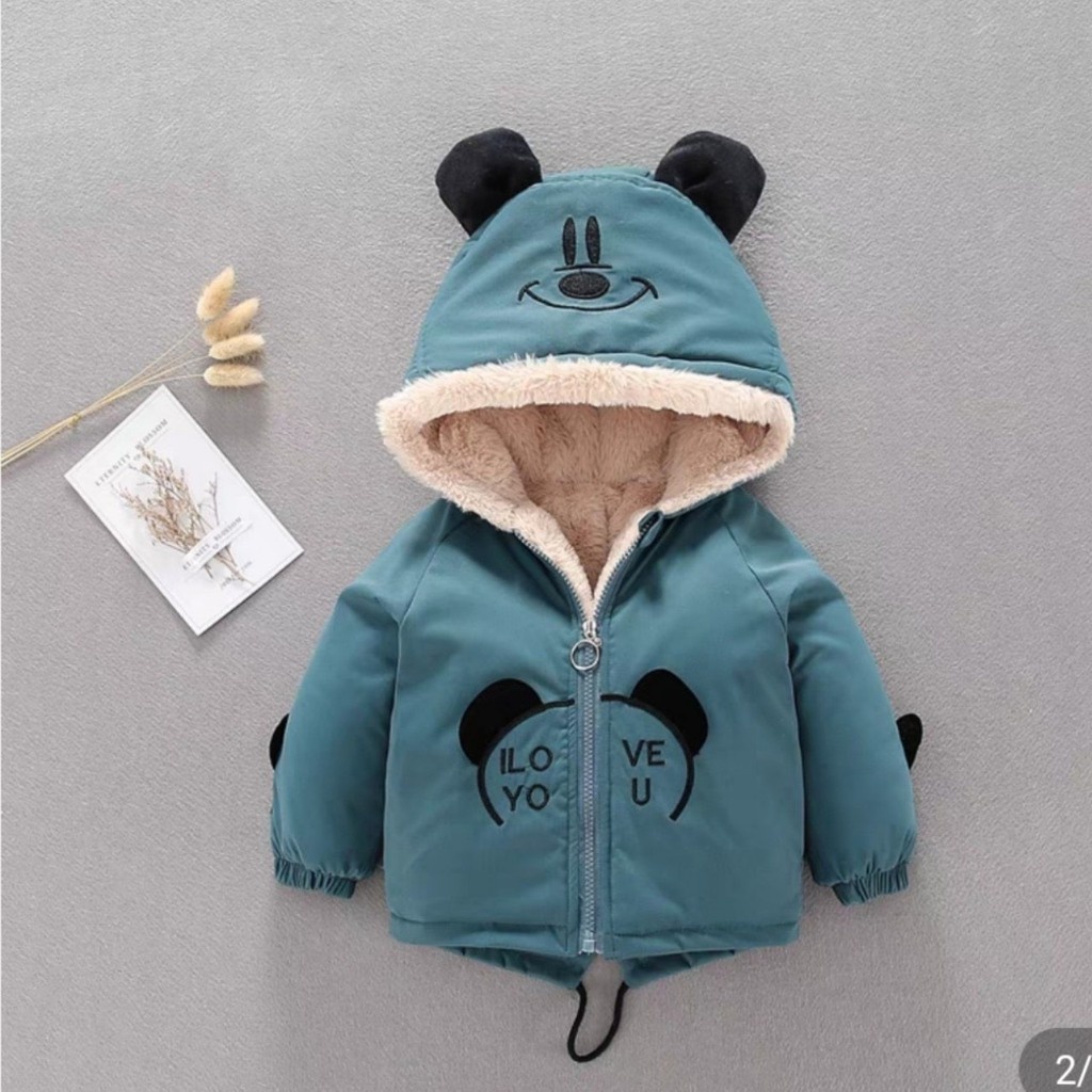 Áo Khoác Gấu Lót Lông Cực Ấm, Set áo phao Cho Bé Từ 10-25Kg BINBON KIDS
