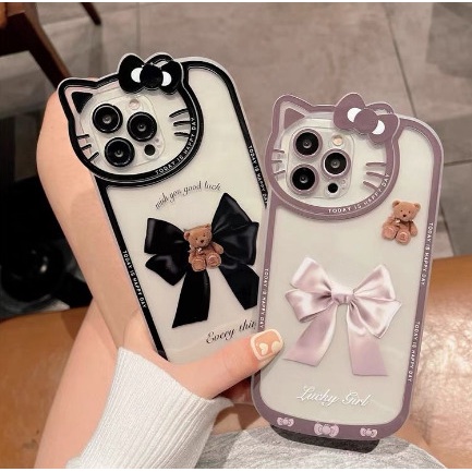Ốp Điện Thoại Họa Tiết Gấu Và Mèo Dễ Thương Cho IPhone 12 13 11 Pro Max X Xs Max Xr
