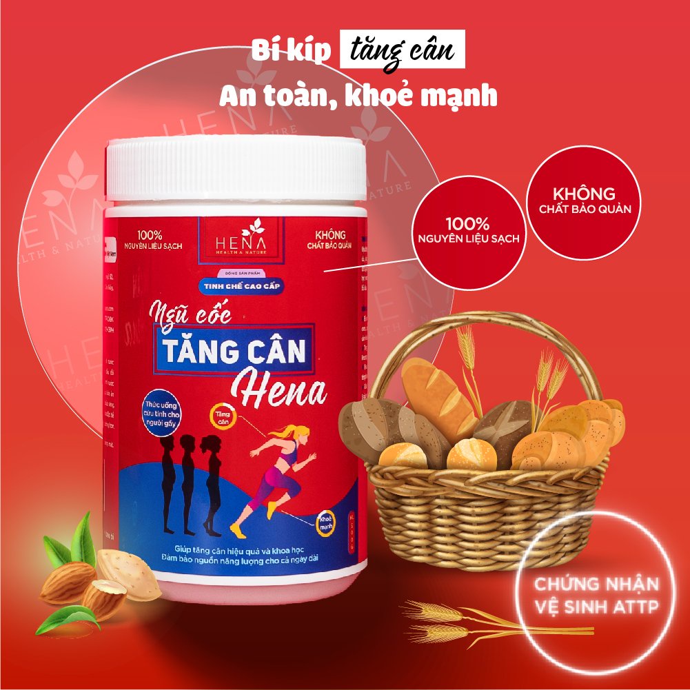 Ngũ Cốc Tăng Cân Hena 500g, Ngũ Cốc Ăn Sáng Tăng Cân Tuyệt Đối An Toàn