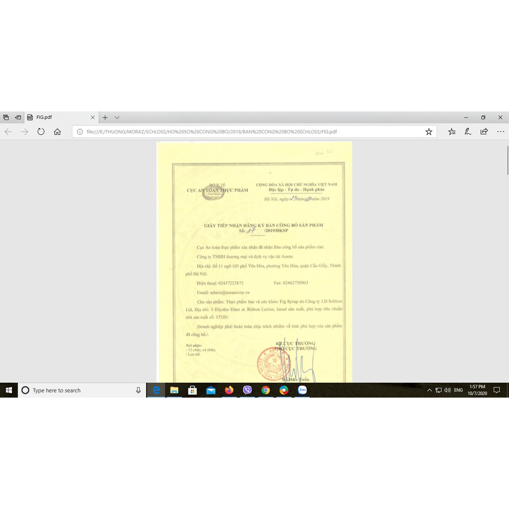 Siro Ho Do Thái Fig syrup