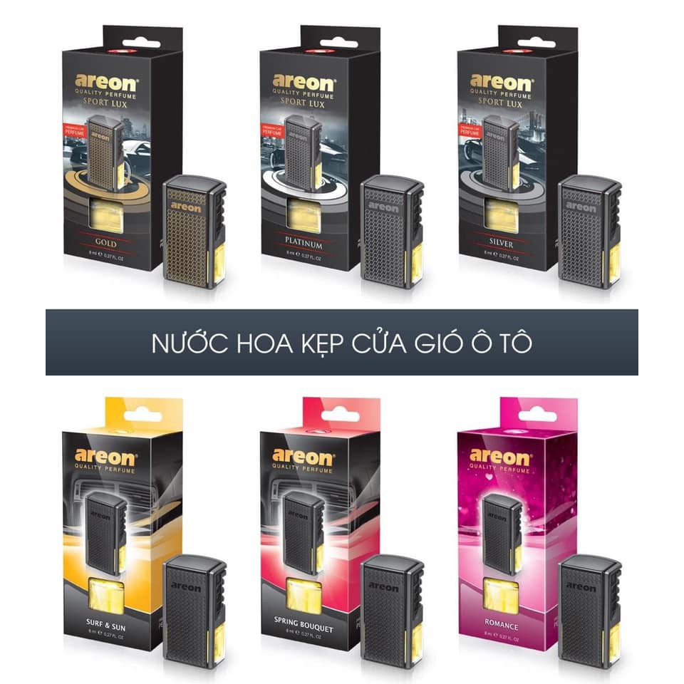 Nước hoa kẹp cửa gió ô tô AREON Romance Car Lux sang trọng đẳng cấp