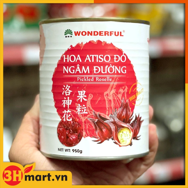 Hoa Atiso Đỏ ngâm đường Wonderful - lon 950g