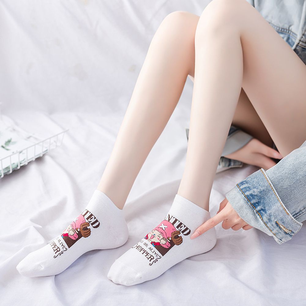 Bebetterm 1Pair Cartoon Ankle Socks Fashion Unisex 10 Styles Luffy Chopper One Piece Anime Accessories