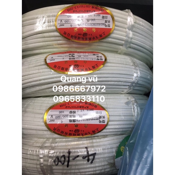 Dây điện chịu nhiệt ,bọc amiang chịu nhiệt ,chống cháy 1x4mm giá /1m