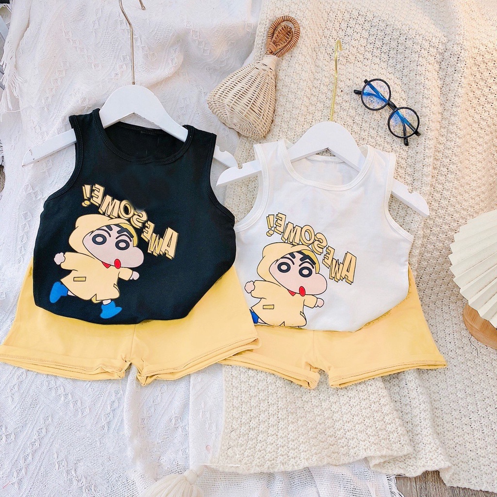 Đồ bộ bé trai và đồ bộ bé gái AM948 TTR209 - bộ quần áo trẻ em ba lỗ hình shin TTR74