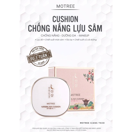 [ MỸ PHẨM SẠCH MOTREE] CUSHION Chống Nắng Lựu Sâm - Dưỡng Da - Che Khuyết Điểm | BigBuy360 - bigbuy360.vn