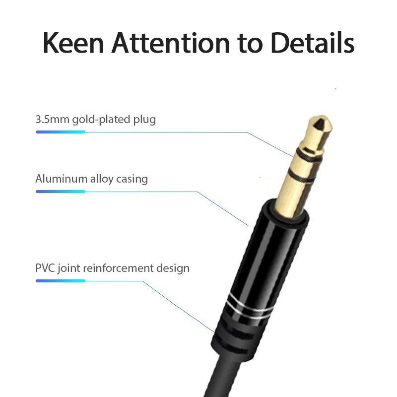 Dây Cáp Âm Thanh Nối Dài 1M 2M 3M 3.5mm Có Mic Cho Điện Thoại / Pc / Laptop