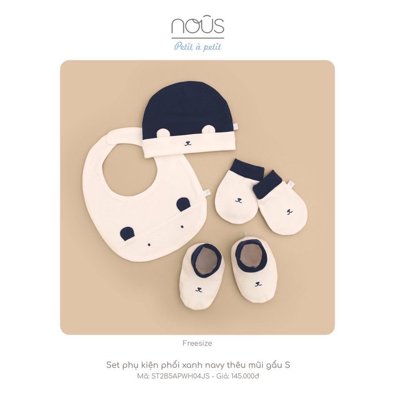 Phụ kiện  mũ + đôi bao tay + đôi bao chân Nous cho bé đủ màu- Hàng như ảnh chụp