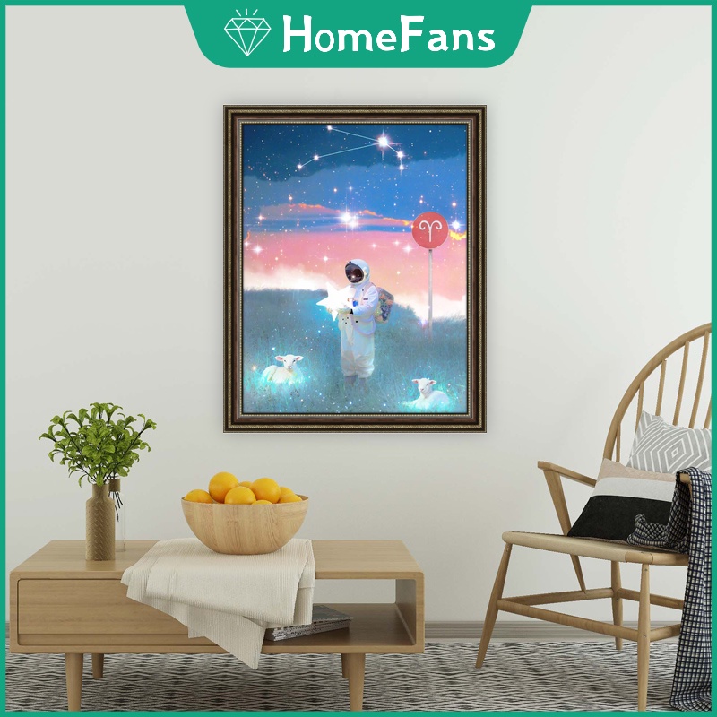 mười hai chòm sao Bộ tranh đính đá 5D 30x40cm/40x50cm họa tiết cung hoàng đạo độc đáo làm thủ công